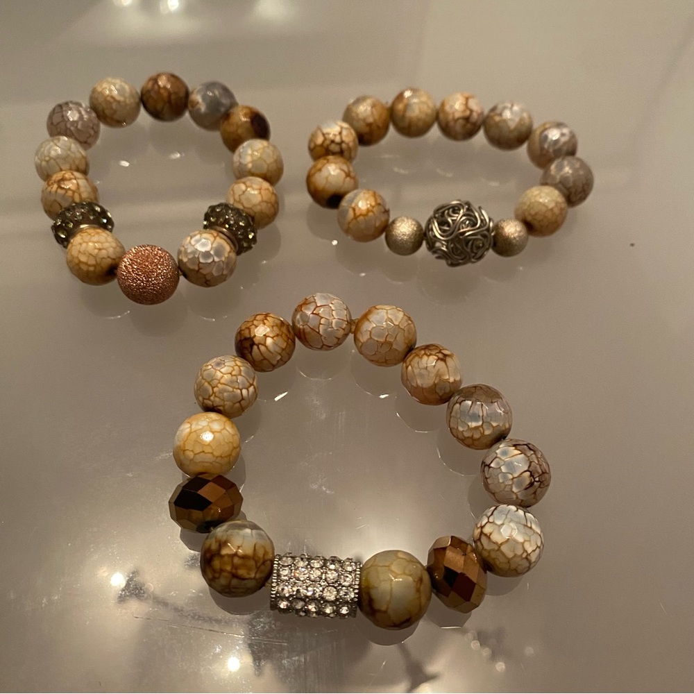 Stone Bracelet Set of 3